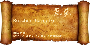 Reicher Gergely névjegykártya